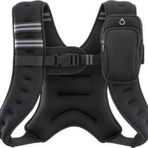 ZELUS Weighted Vest, 6lb/8lb/12lb/16lb/20lb/25lb/30lb Weight Vest with Reflective Stripe for Workout, Strength Training, Running, Fitness, Muscle Building, Weight Loss, Weightlifting