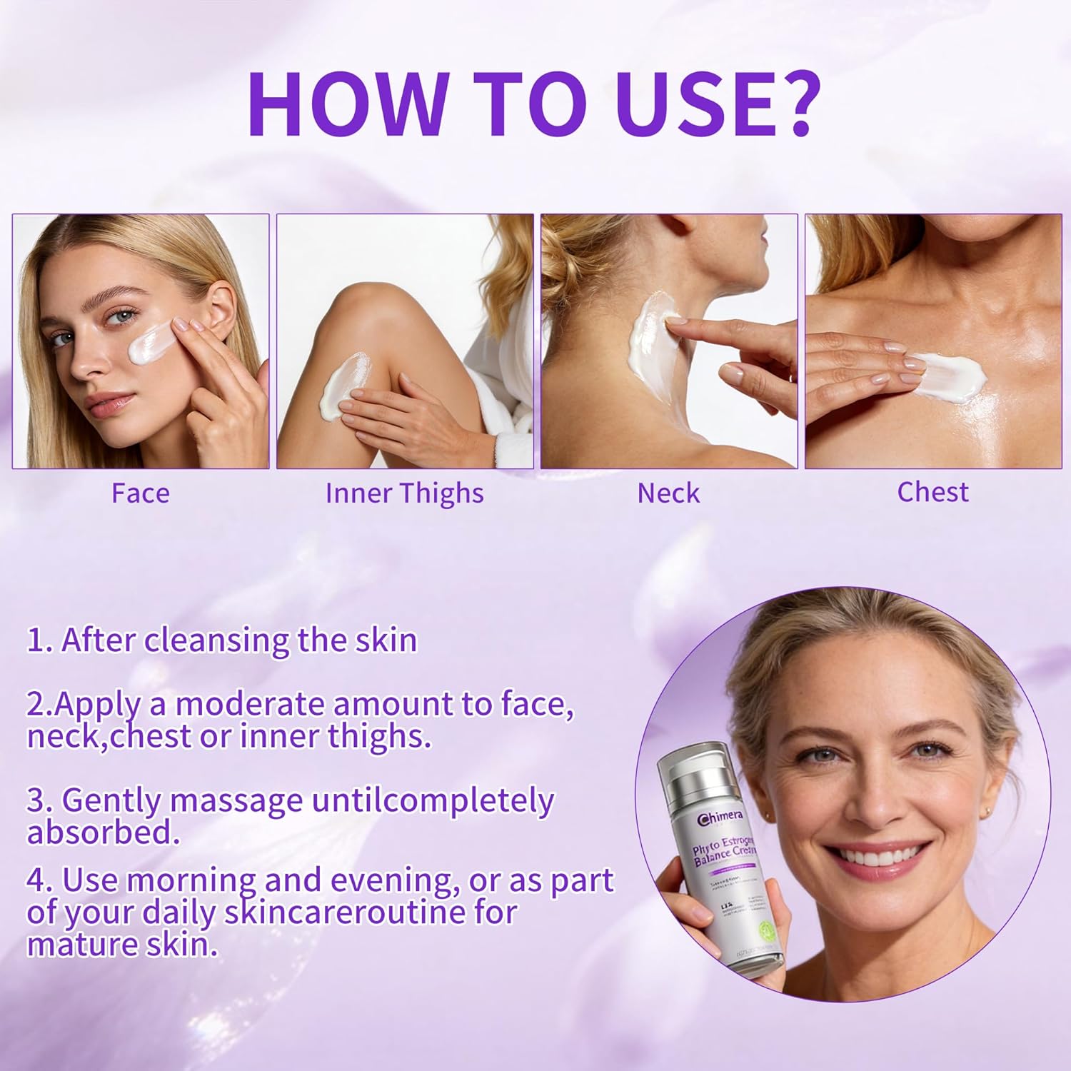 Estrogen Cream for Menopausal Women, Natural Plant Estrogen Cream - Soy Isoflavones + Wild Yam - Moisturizes and Thins Skin, Relieves Hot Flashes & Night Sweats - Paraben-Free, 3-Month Supply (100ml) - Image 9