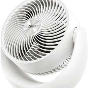 DREO Fan for Bedroom, Table Air Circulator for Whole Room, 11 Inch, 60ft Strong Airflow, 120° Adjustable Tilt, 20db Low Noise, Quiet, 3 Speeds, 2025 New Desk Fan for Office, Kitchen, Home