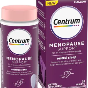 Centrum Restful Sleep Menopause Support Tablets, Supplement with Clinically Studied DailyZz and geniVida, 28 Count