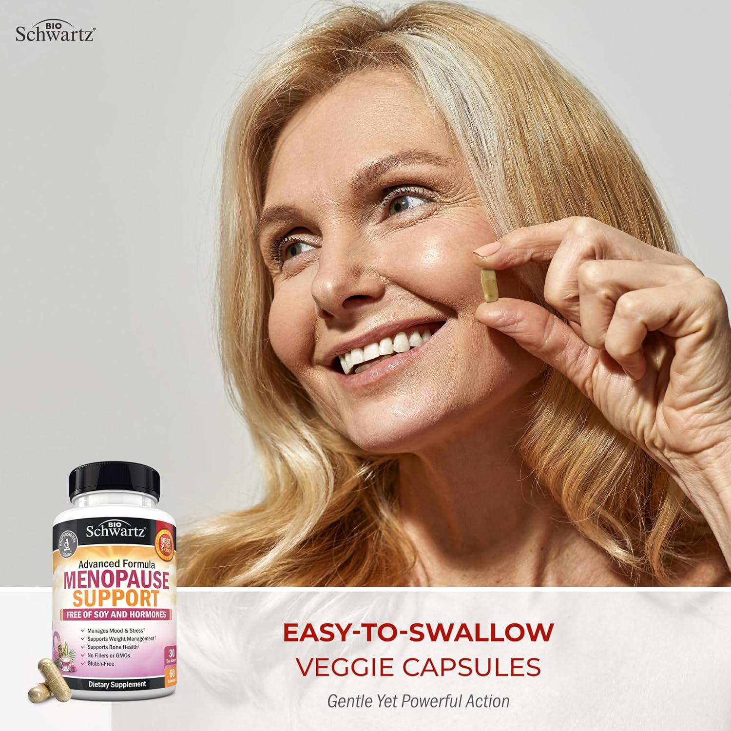 Herbal Menopause Support for Women - Supports Healthy Mood and Balance with Milk Thistle Chasteberry Black Cohosh Red Clover Turmeric Ginger - Menopause Supplements for Women - 60 Veggie Capsules - Image 5