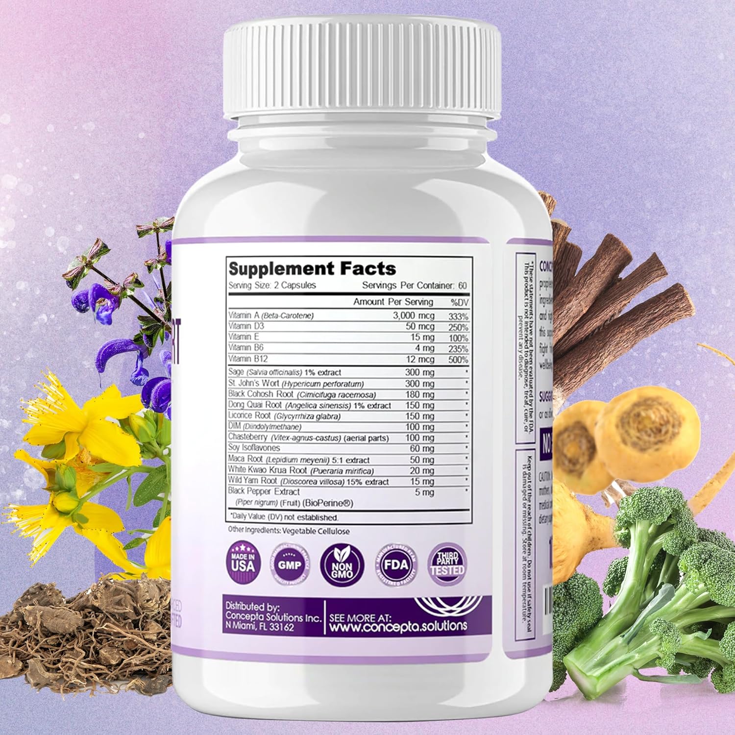 Menopause Support - Menopause Relief and Weight Management Support - for Hot Flashes, Night Sweats Relief and Energy - 120 Capsules - Made in USA - Image 3