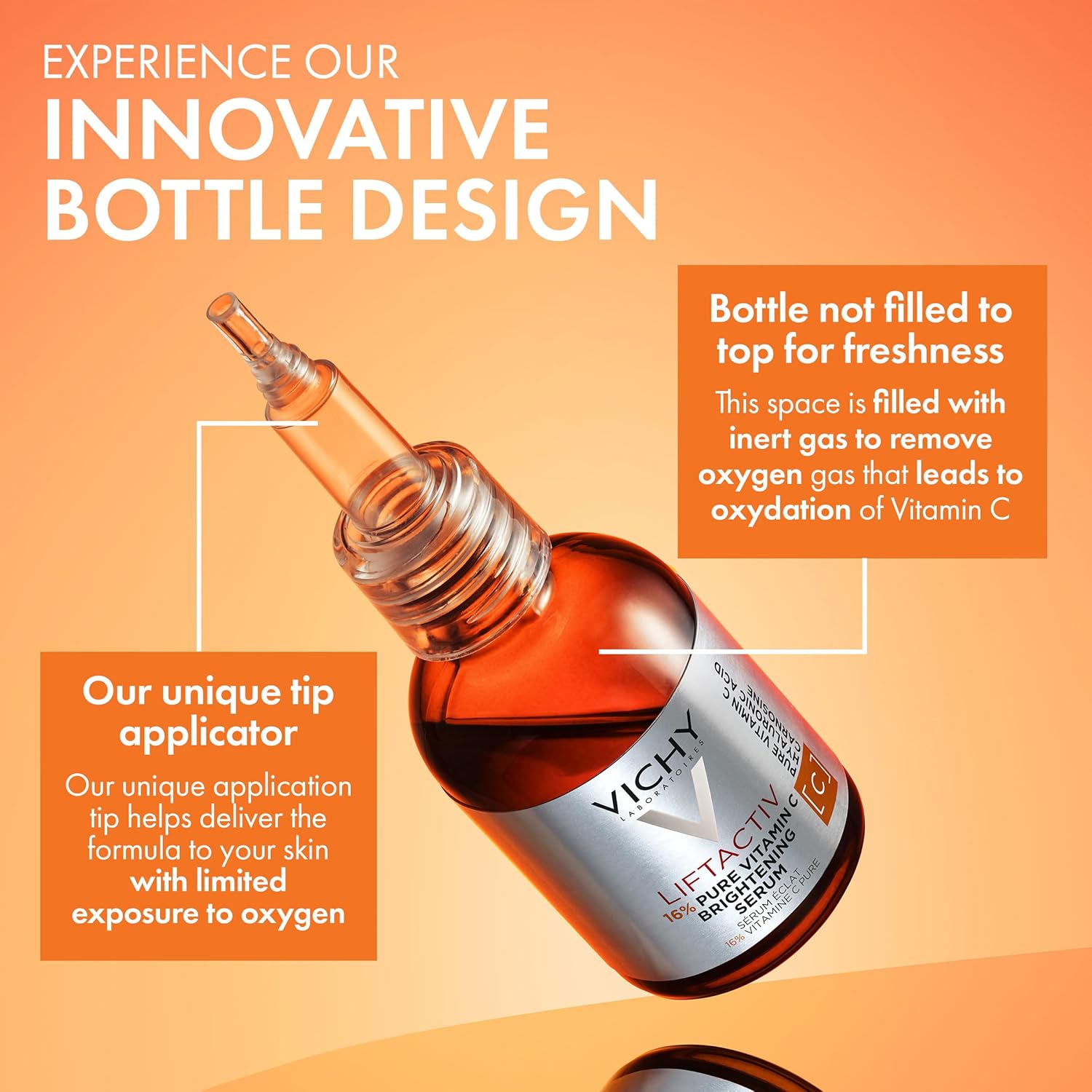Vichy LiftActiv Vitamin C Serum For Face, Brightening Serum With Pure Vitamin C + Hyaluronic Acid + Vitamin E, Reduces Fine Lines, Smooths Skin Texture, Improves Radiance, Anti Aging - Image 5