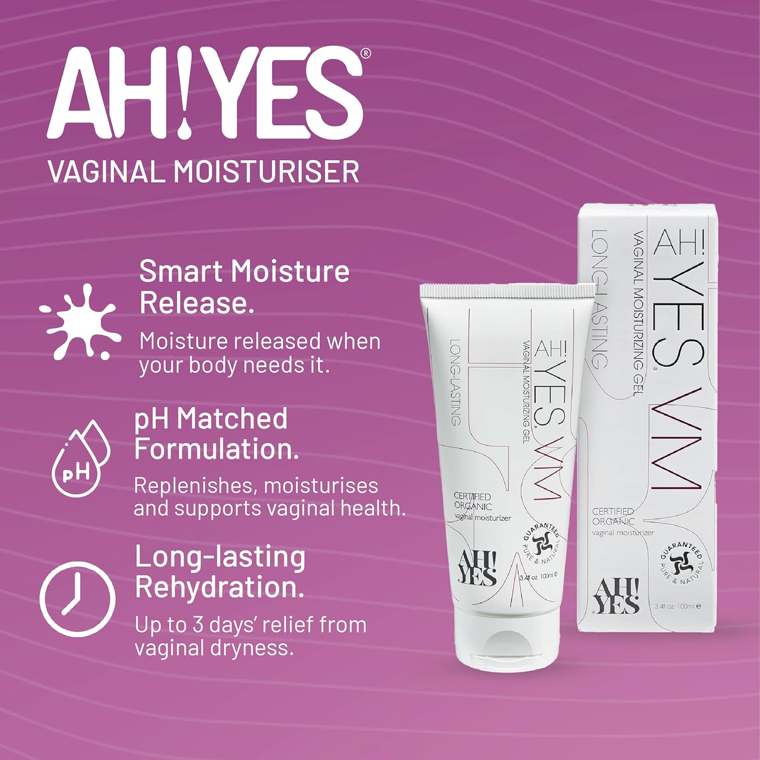 AH! YES® Intimate Health Starter Bundle | Certified Organic | Water-Based & Plant-Oil Lubricants, Vaginal Moisturizer & pH-Balanced Feminine Wash | Long-Lasting Hydration & Gentle Care - Image 2