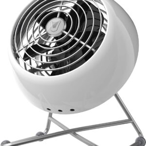 Vornado VFAN™ Mini Modern Personal Desk Fan with 2-Speed Control, Adjustable Tilt, Quiet Metal Air Circulator for Office, Bedroom, Dorm, Compact Desktop Cooling Device, Ice White
