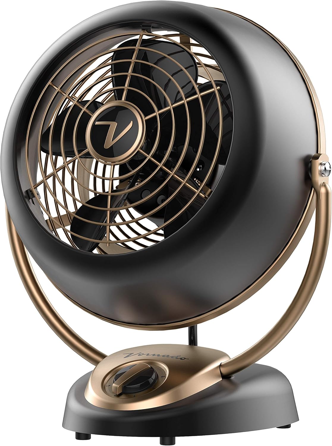 Vornado VFAN™ Vintage Air Circulator Fan, 3-Speed, Metal, Desktop Table Fan for Bedroom, Office, Cooling, with Adjustable Tilt Multi-Directional Airflow, Retro Design, Gunmetal
