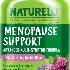 NATURELO Menopause Supplements for Women, Herbal Blend with Black Cohosh for Menopause Hot Flashes Advanced Estrogen Multi-Symptom Formula 90 Capsules