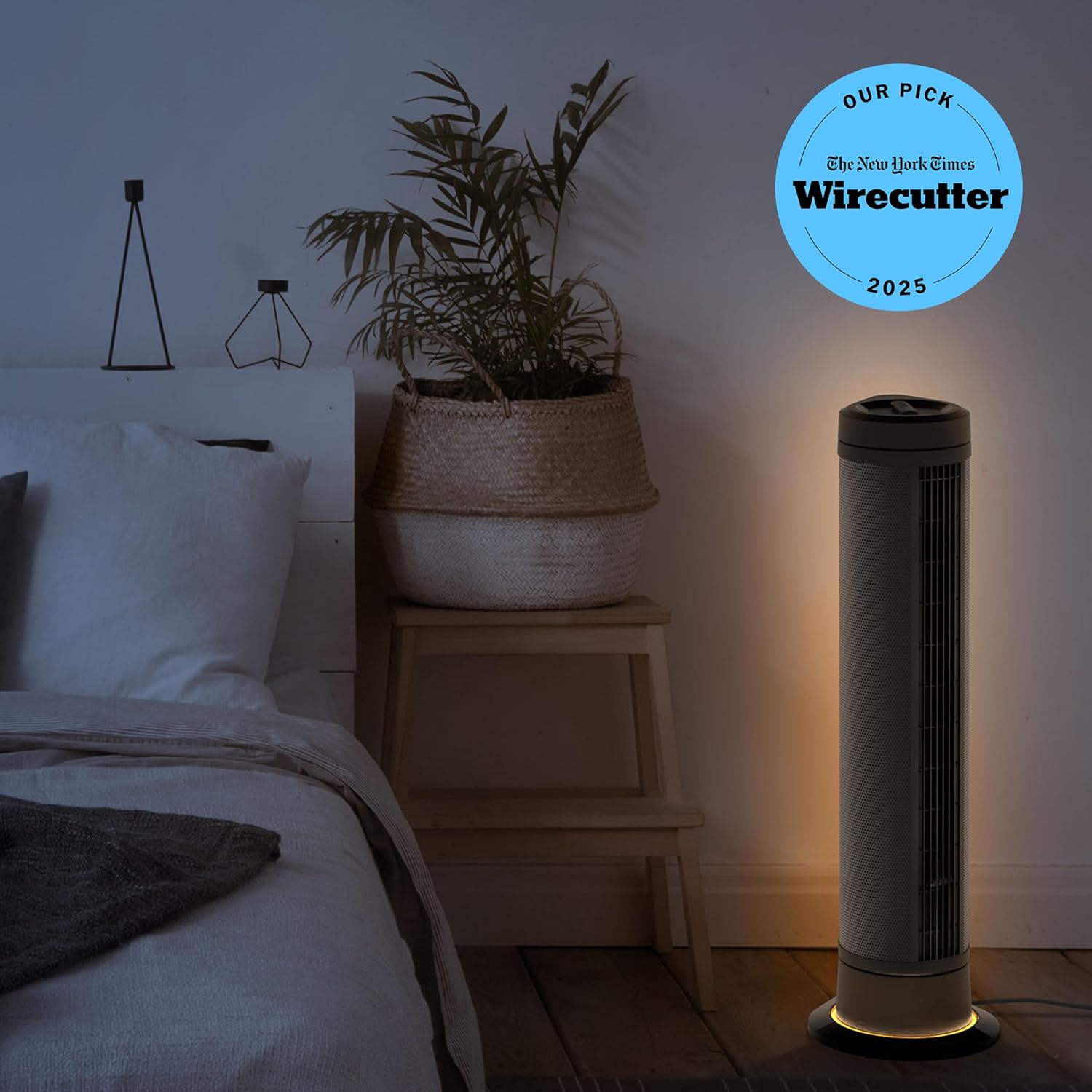 Vornado ARA® Oscillating Tower Fan with Ambient Light and Remote, 40 Inch, Quiet Powerful Standing Fan, 5 Speeds, Touch Control, Illuminated Air Circulator Fan for Bedroom and Home, Black - Image 2