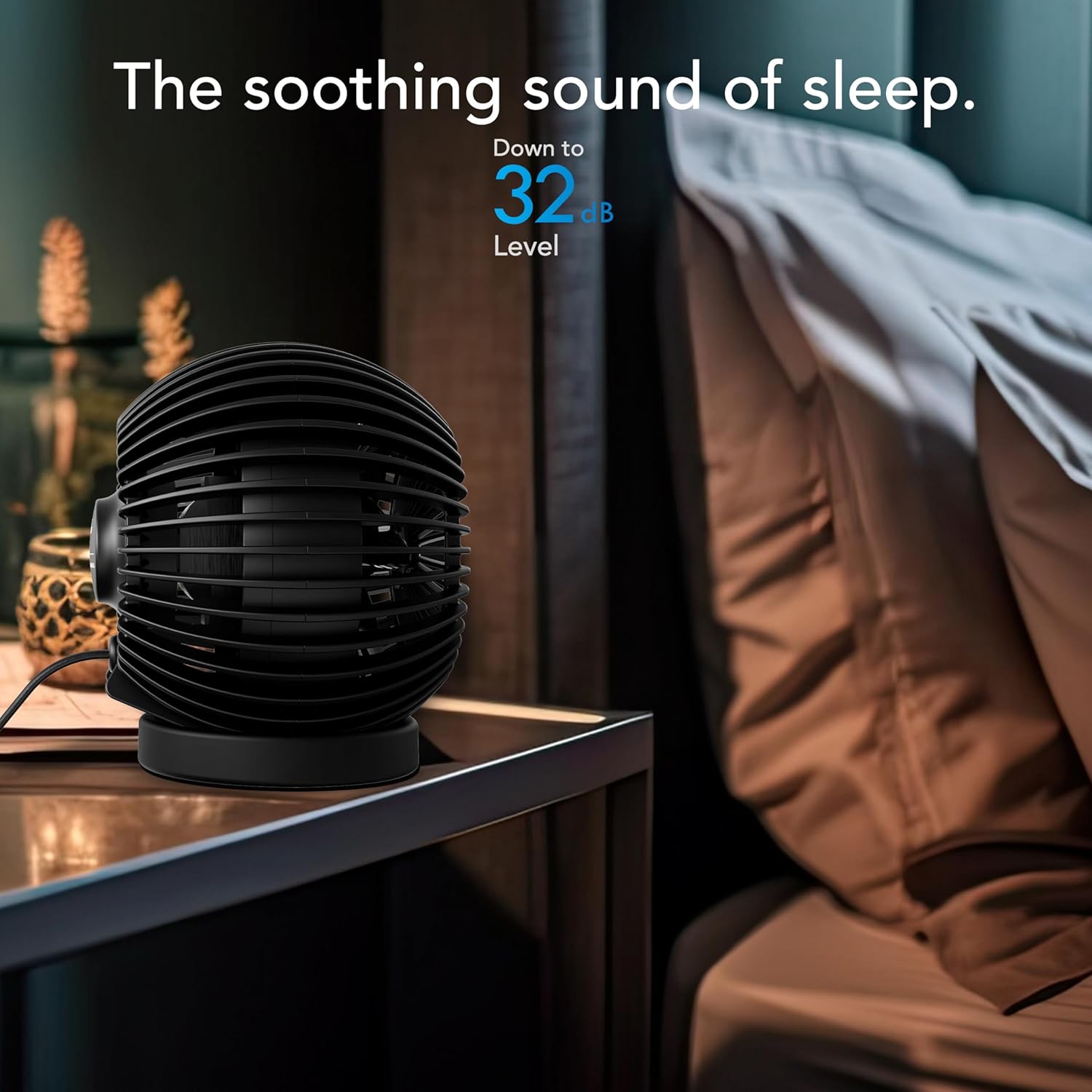 Vornado SPHERE Personal Adjustable Fan, Quiet Operation, Targeted Cooling Airflow, 2 Speed Settings, Manual Control, Detachable Base, Fan for Desktop, Nightstand, and Office, Black - Image 5
