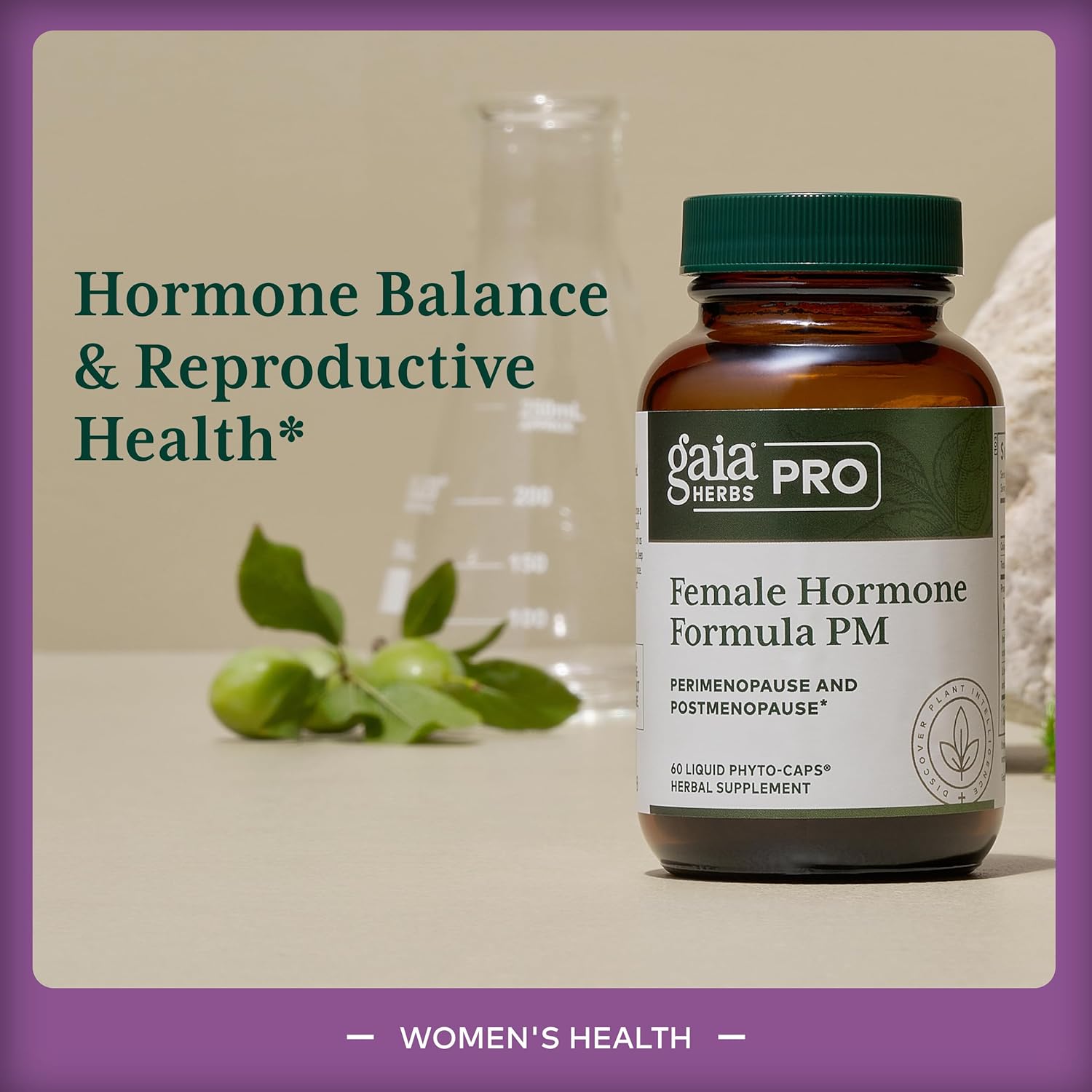 Gaia Herbs Pro Female Hormone Formula PM - Women's Health Supplement for Menopause & Sleep Support - Black Cohosh & St. John's Wort - Vegan, Soy-Free & Gluten-Free - 60 Liquid Phyto-Caps (30 Servings) - Image 3