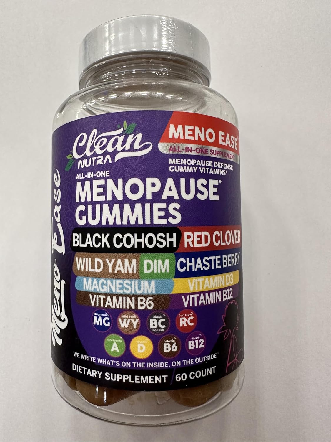Menopause Supplement for Women Gummies with Black Cohosh, Wild Yam, DIM, Magnesium, Red Clover Chasteberry for Hormone Balance Relief Night Sweats Mood Plus Bergamot, Vitamin D3, Vitamin B6 B12 - Image 2