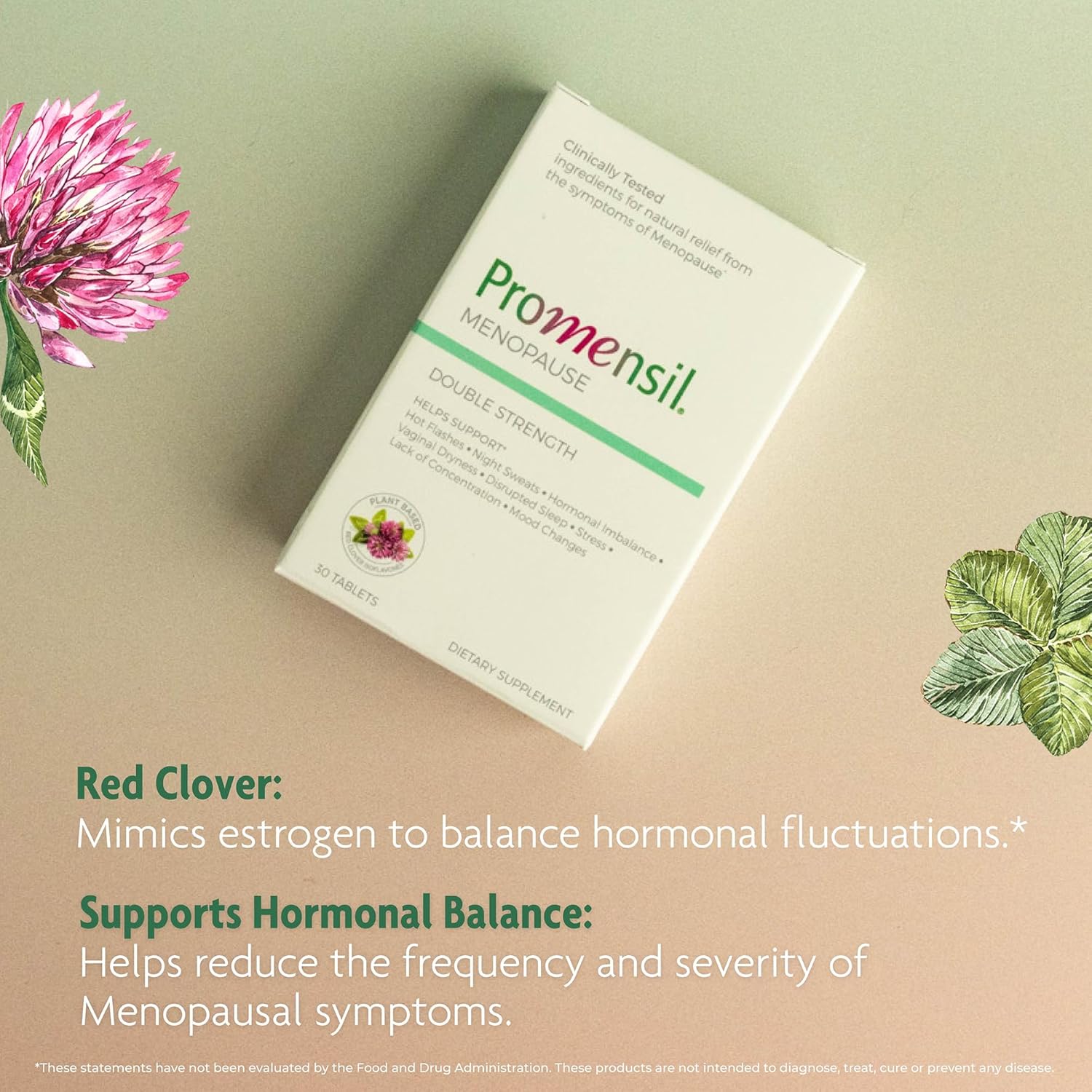 Promensil Menopause Double Strength - Menopause Supplements for Women, Red Clover Isoflavones, Helps Support Hot Flashes, Night Sweats, Restlessness - 30 Count - Image 5