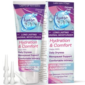 Hydro GYN Vaginal Moisturizer | Long Lasting for Intimacy & Vaginal Dryness | Hyaluronic Acid | Hormone Free | Pre and Post Menopausal | 4 oz Tube Includes Reusable Applicator