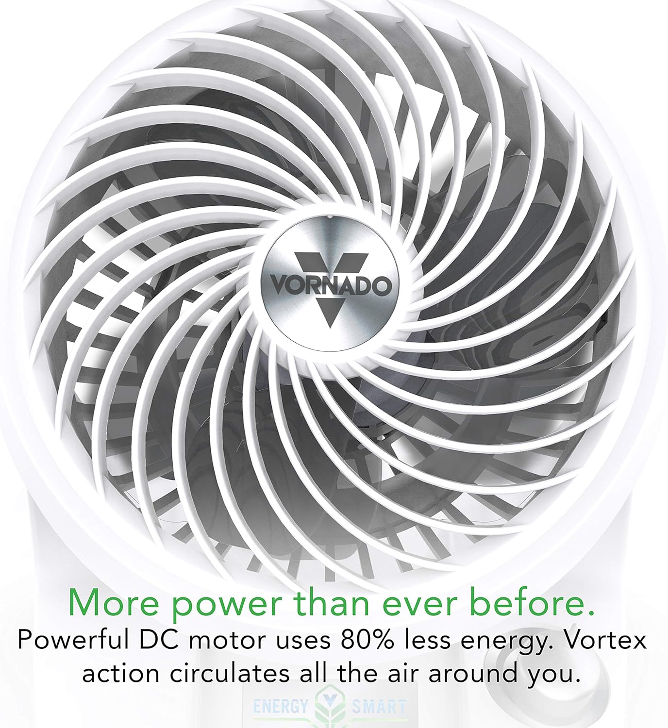 Vornado 133DC Energy Smart Compact Air Circulator with Variable Speed Control, DC Motor, Adjustable Tilt, Quiet Operation for Bedroom, Office, and Home Use, White - Image 4