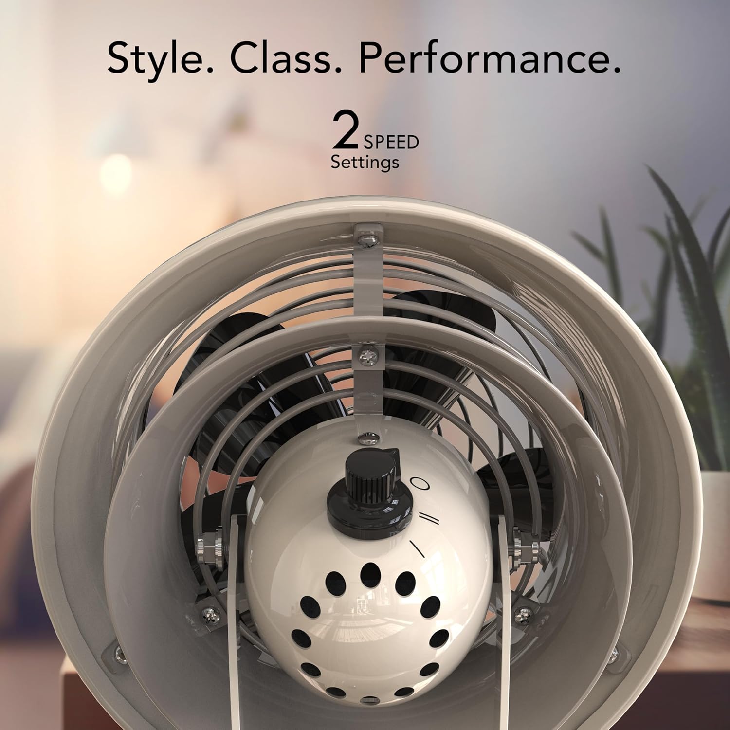 Vornado VFAN™ Mini Classic Vintage Fan, Retro Metal Air Circulator, For Desk & Bedside, 2 Speeds, Adjustable Tilt, Personal Cooling with Targeted Airflow, Quiet Fan, Vintage White - Image 4