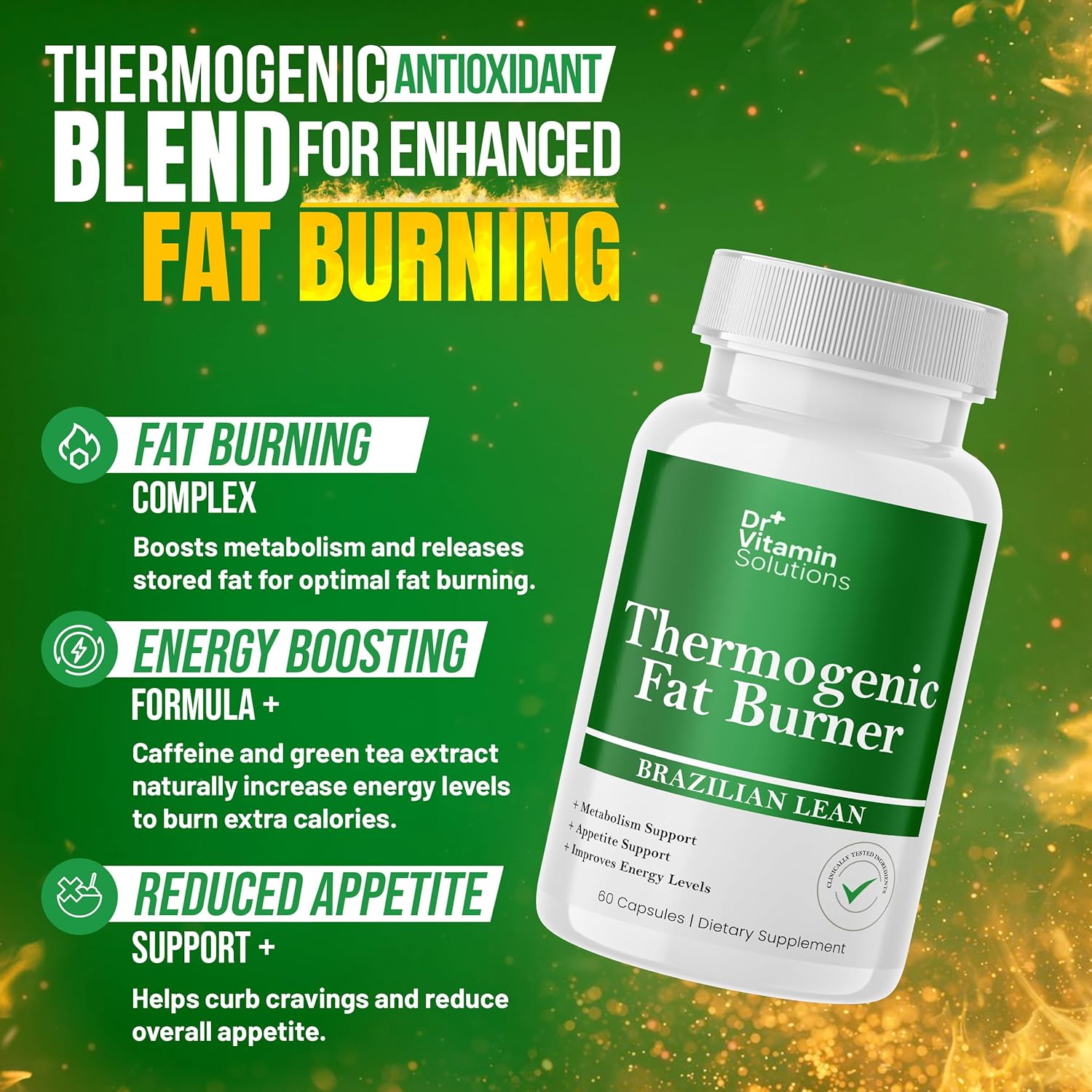 Thermogenic Fat Burner Brazilian Lean, Weight Loss Pills for Women, Waist Trimmer & Supplements for Bloating for Women & Men, 60 Capsules - Image 3