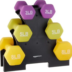 Amazon Basics Neoprene Dumbbell Hand Weights for Exercise and Muscle Toning