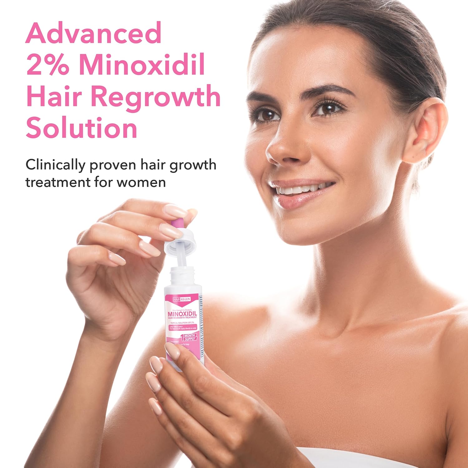 Hair Regen Liquid Minoxidil Women 2% Percent - Extra Strength Advanced Topical Solution for Regrowth Serum Drops - Clinically Proven Growth Treatment for Hers Hair Loss 1 Pack as 1 Month Supply Kit - Image 9