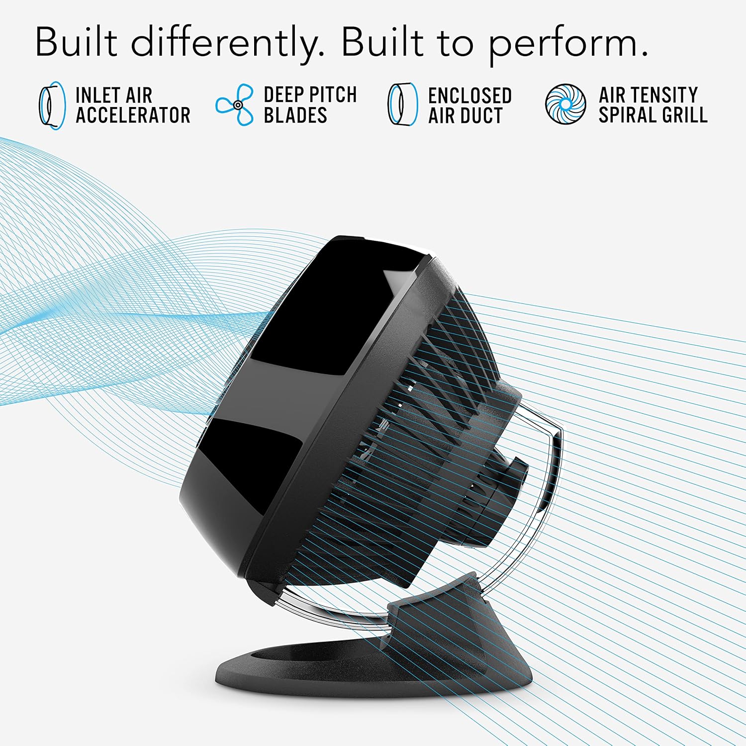 Vornado 160 Personal Air Circulator, Small Fan for Dorm, Desk, and Bedside, Powerful Personal Cooling, 2 Speed Settings, Vortex Air Circulation, Chrome Glide Bar, Multi-Directional Airflow, Black - Image 3