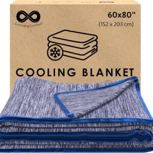 Everlasting Comfort Cooling Blanket for Hot Sleepers - Soft, Lightweight & Breathable Throw Blanket with Easy to Clean Material - Luxury Throws for Hot Flashes & Night Sweats (60"x80")