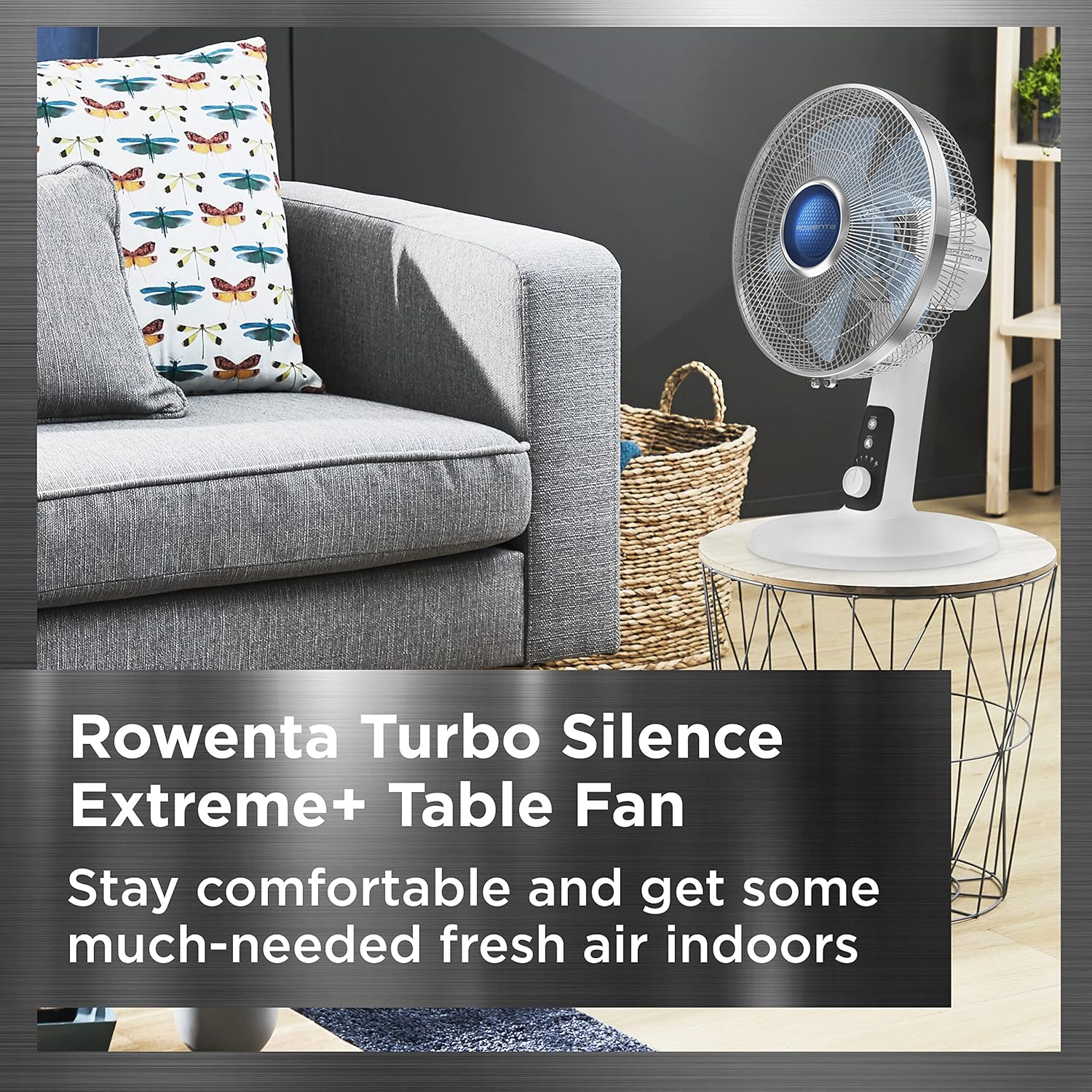 Rowenta, Desk Fan, Turbo Silence Table Fan, 12 Inches, Ultra Quiet Fan for Bedroom, Oscillating, Portable, 4 Speeds, Manual Turn Dial, White, Indoor, VU2730 - Image 2