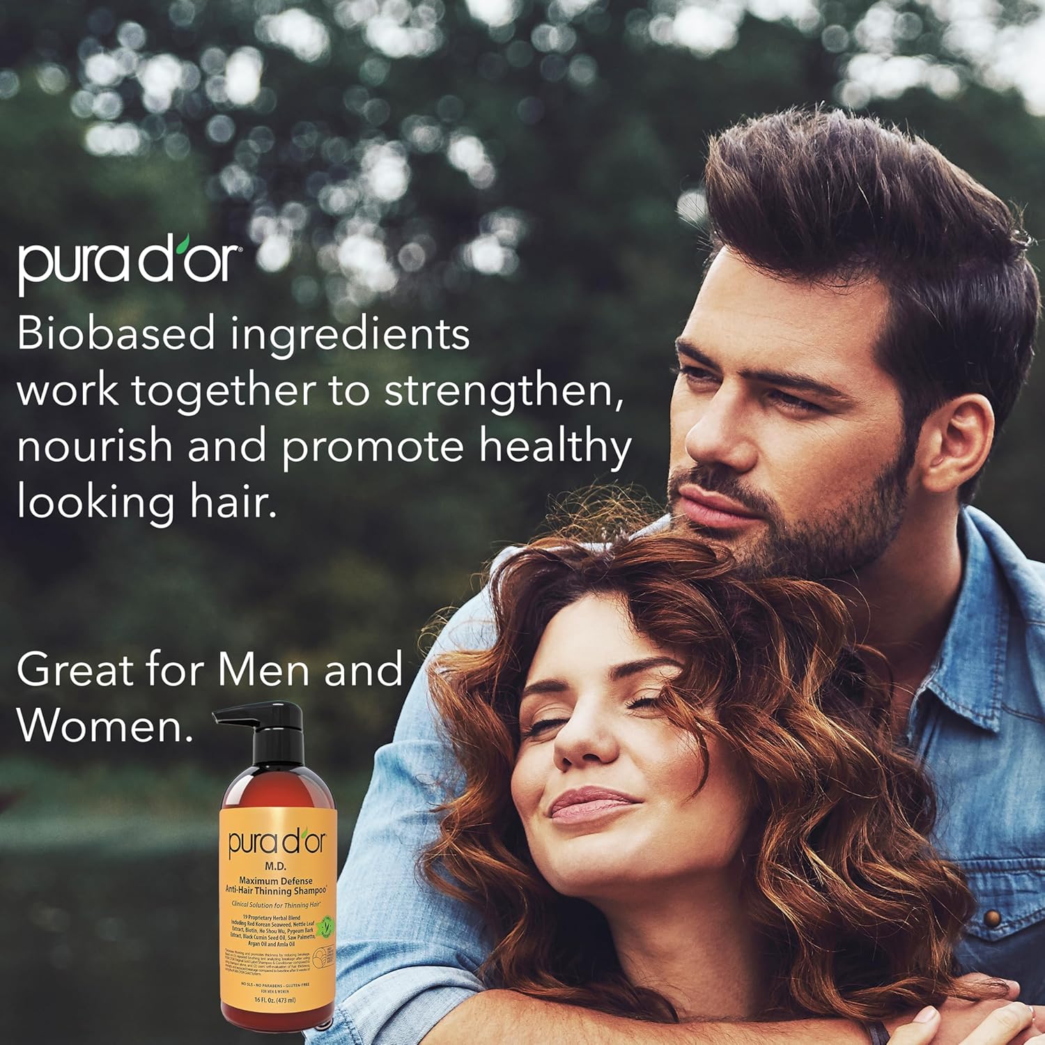 PURA D'OR 16 Oz MD Anti-Hair Thinning Maximum Defense Shampoo - 0.5% Coal Tar, Biotin, Proprietary Herbal Blend For Dry & Itchy Scalp, No Sulfates - For Men & Women - Image 4