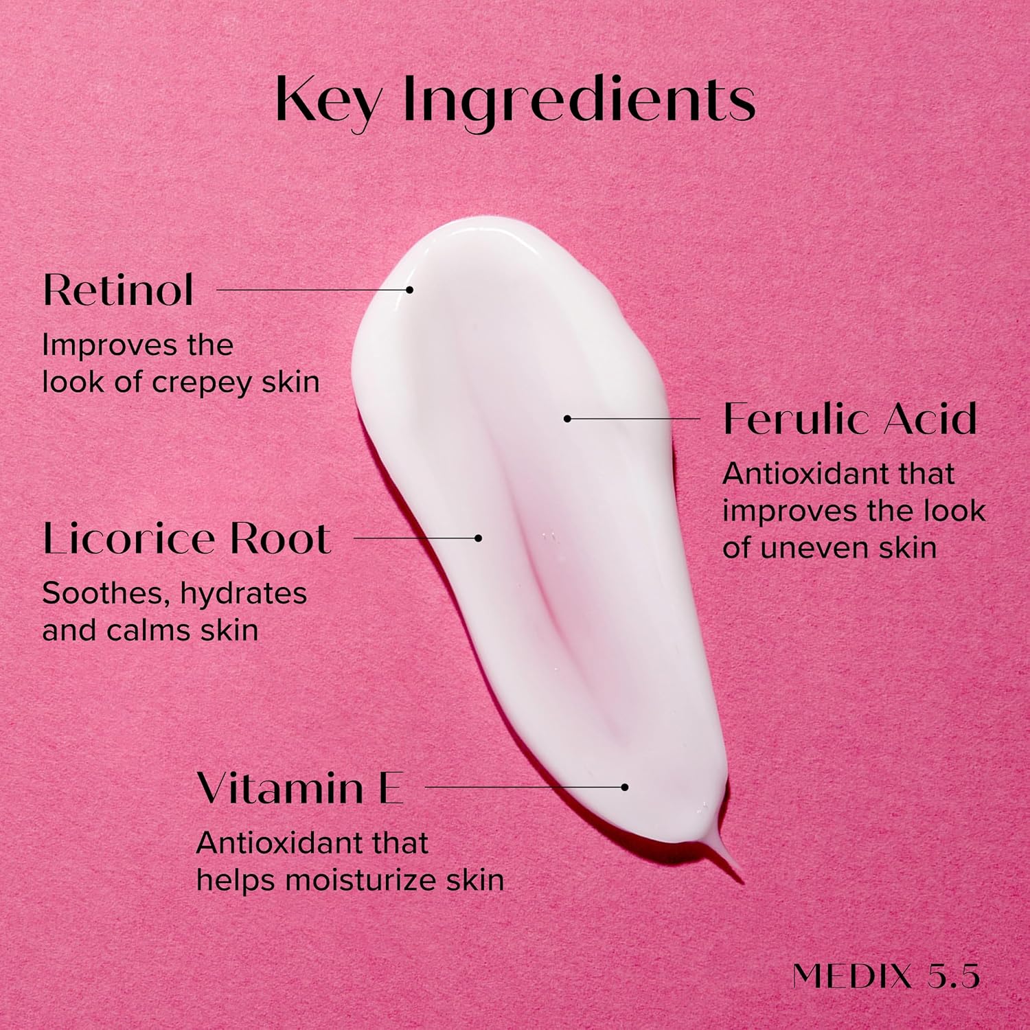 Medix 5.5 Retinol Body Lotion Firming Moisturizer | Crepey Skincare Treatment | Retinol Body Cream | Anti Aging Firming Cream For Women Targets Look Of Crepe Skin, Wrinkles, & Sagging Skin, 15 Fl Oz - Image 3