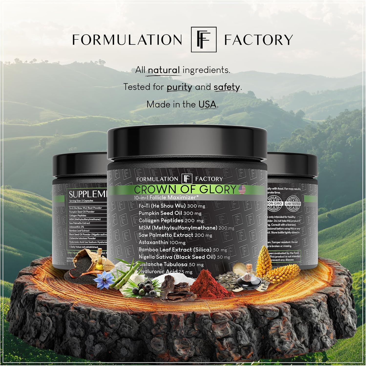 Formulation Factory Crown of Glory 10-in-1 Hair Growth Products - DHT Blocker for Men & Women with Pumpkin Seed Oil - Hair Vitamins for Faster Growth & Thickness - 120 Capsules, 2 Month Supply - Image 11