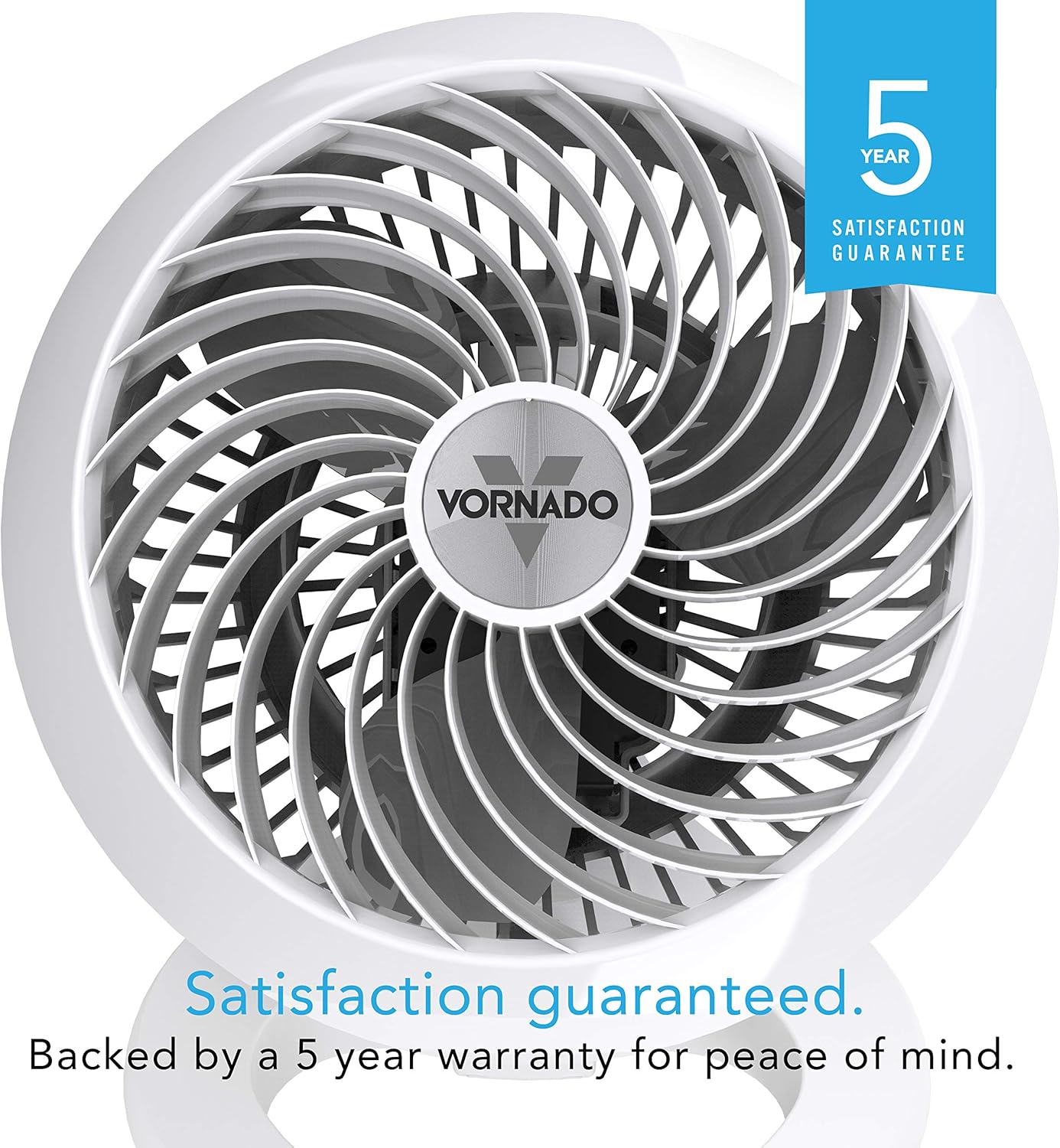Vornado 460 Small Desk Fan with 3 Speed Settings, Adjustable Tilt Chrome Glide Bar, for Bedroom, Office, Home, Air Circulation up to 70 Feet, Quiet Table Fan, White - Image 6