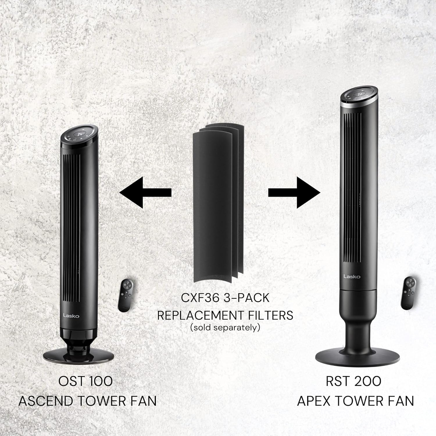 Lasko Apex Tower Fans Oscillating Quiet 42" - 29 ft/s Airflow, 28 dB, 90° Oscillation, 12H Timer, Air Filter for Hair & Dust, Remote, Black, Floor Fans for Home Bedroom, RST200 - Image 8