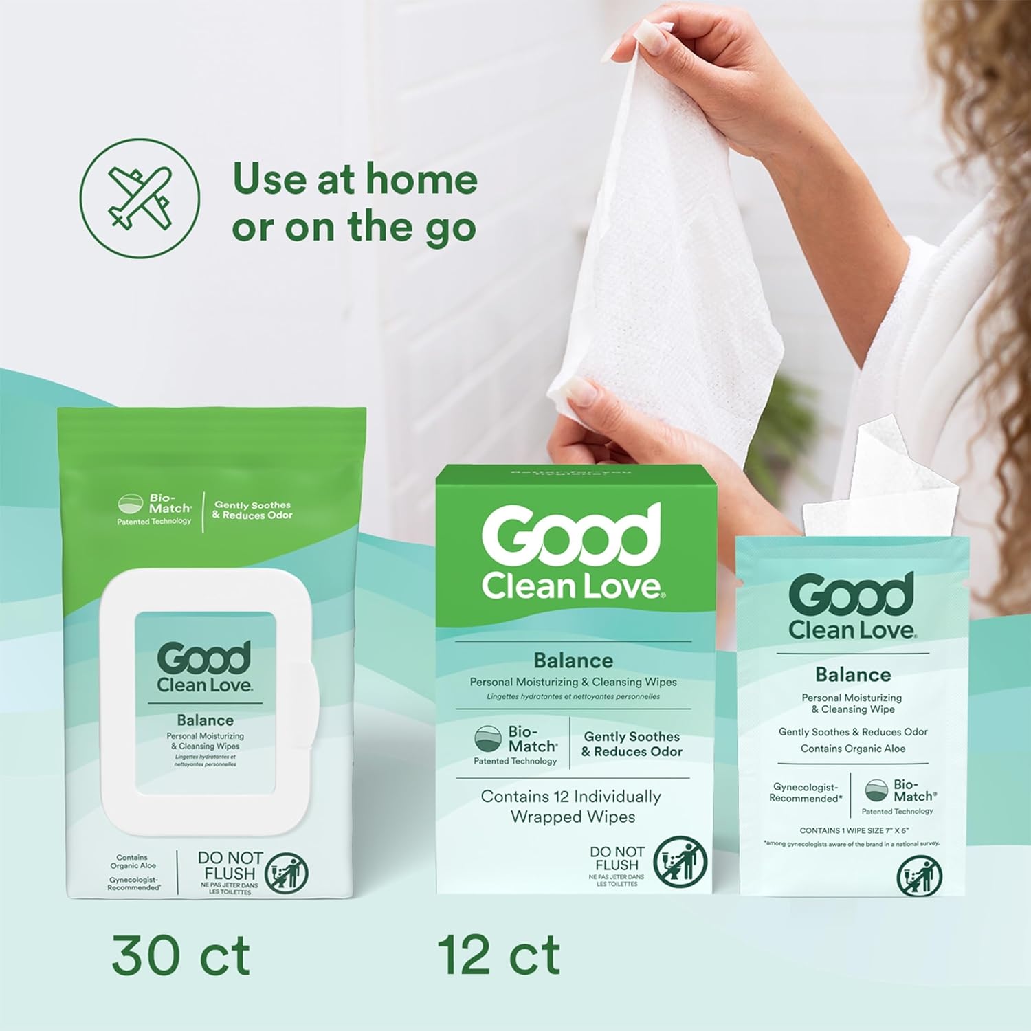 Good Clean Love Balance pH-Balanced Feminine Wipes, Supports Vaginal Health Naturally & Reduces Odor, Non-Irritating Moisturizing & Cleansing Hygiene Product Made with Organic Aloe, (24 Count) - Image 4