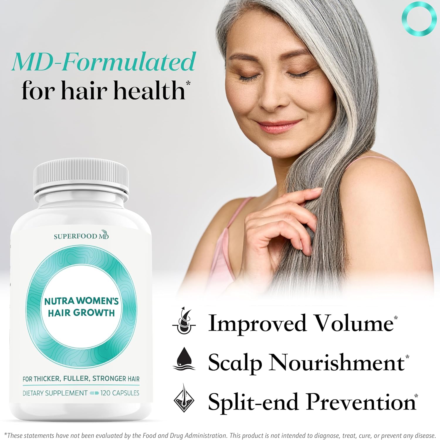 Women's Balance Hair Growth Supplements, Ages 45 and Up, Customer Proven for Visibly Thicker Hair and Scalp Coverage, Soy-Free, Made with 26 Ingredients including Beta Carotenes - 2 Month Supply - Image 2