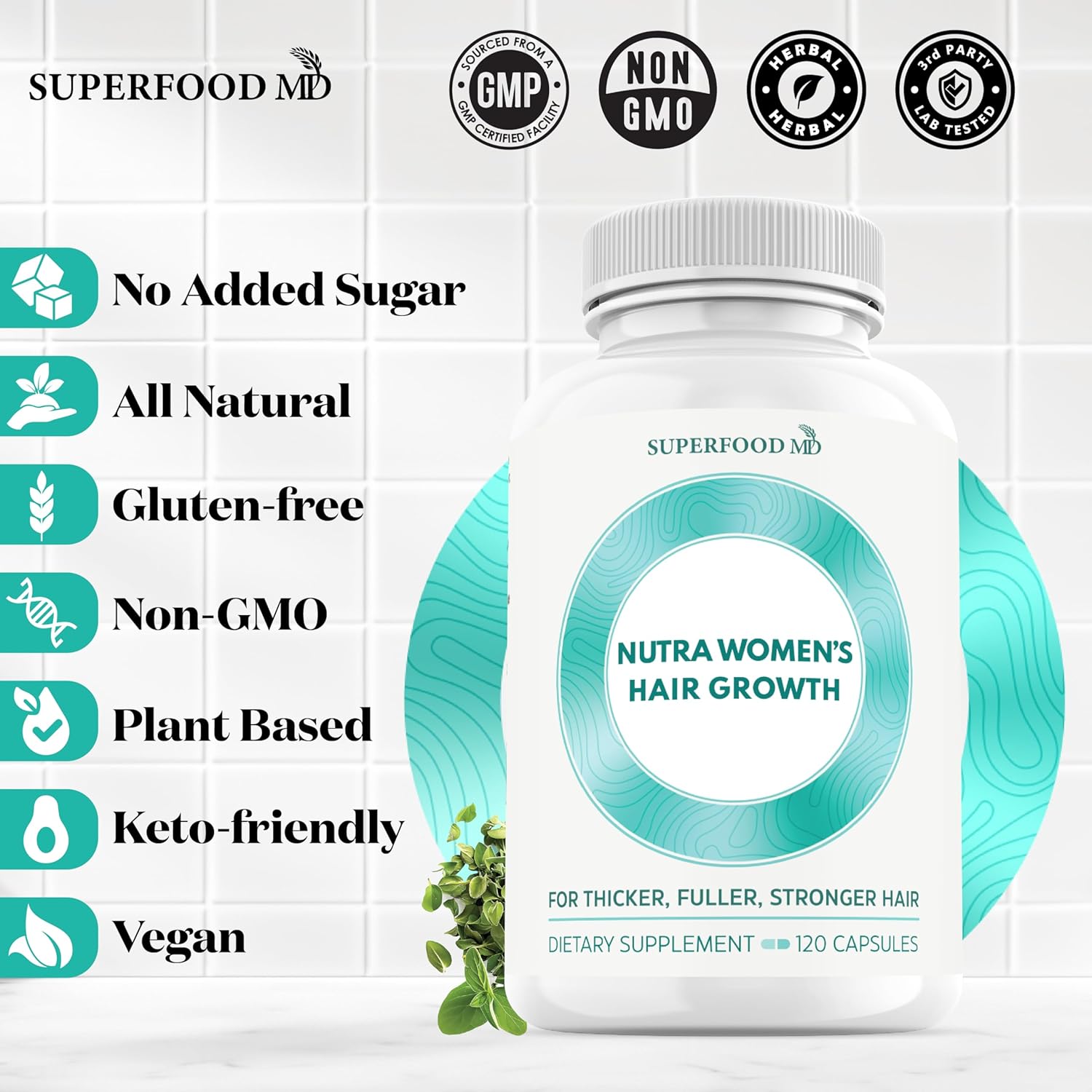 Women's Balance Hair Growth Supplements, Ages 45 and Up, Customer Proven for Visibly Thicker Hair and Scalp Coverage, Soy-Free, Made with 26 Ingredients including Beta Carotenes - 2 Month Supply - Image 7