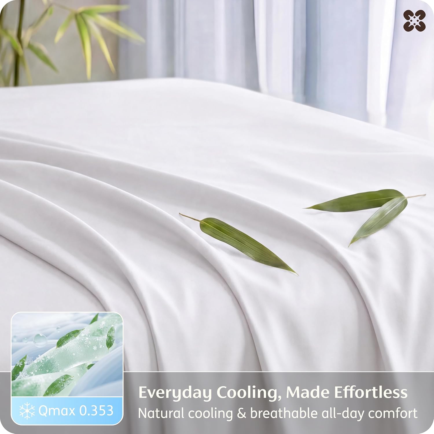 Bedsure King Size Sheet Set, Cooling Sheets, Rayon Derived from Bamboo, Deep Pocket Up to 16", PureWoven, Breathable & Soft, Bed Sheets, Hotel Luxury Silky Bedding for Hot Sleepers, White - Image 4