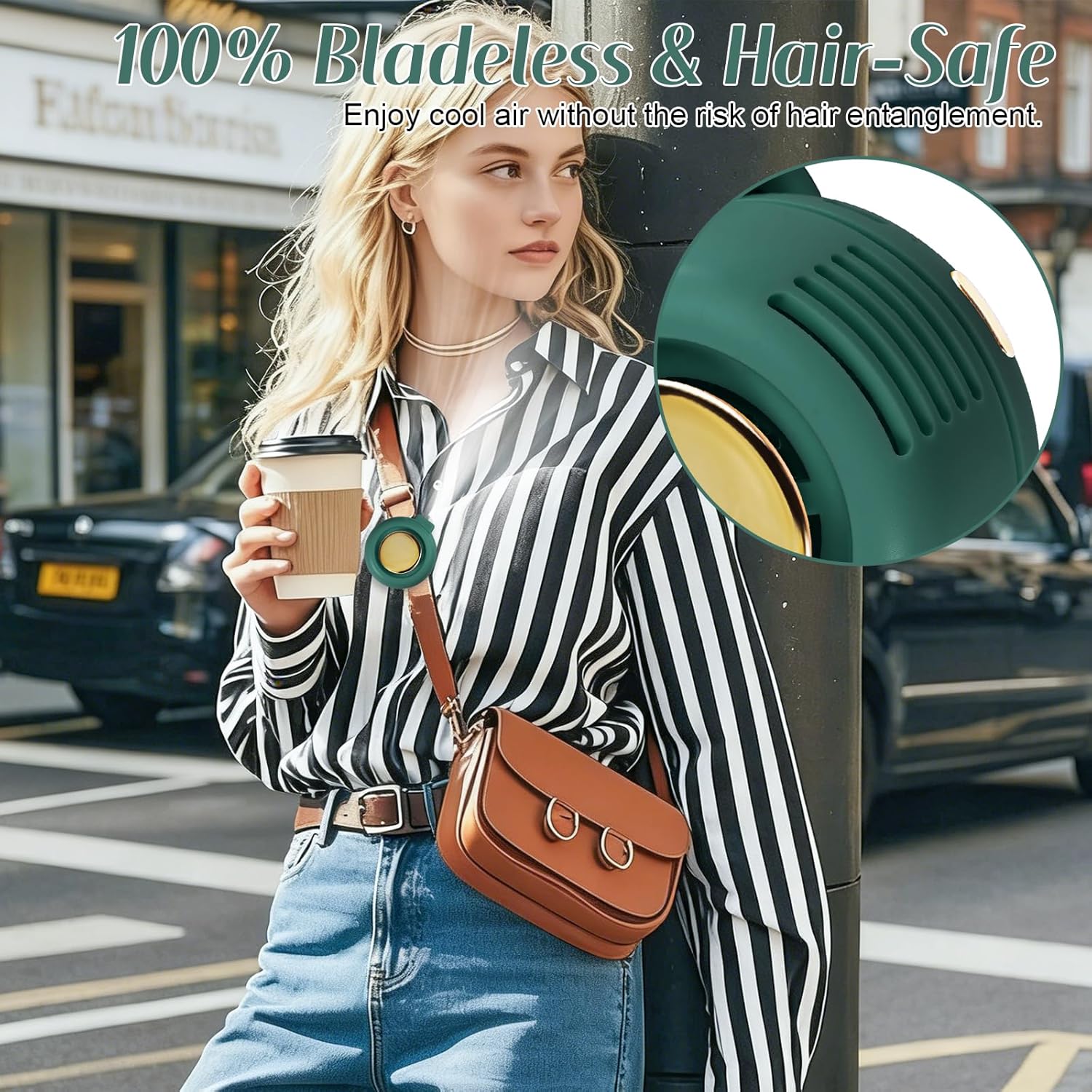 2026 New Portable Clip-On Fan, 360° Rotatable Mini Bladeless Fan for Shirt & Waist, 3-Speed Quiet Wearable Personal Fan, USB-C Rechargeable Whirlwind Fan for Outdoor, Travel & Stroller (White) - Image 3