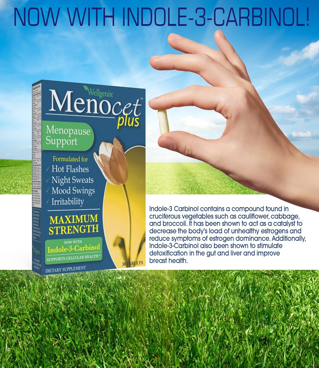 Wellgenix Menocet Plus Menopause Support - All-in-One Menopause Supplement - Daily Relief Feminine Care - Hot Flashes, Night Sweats, Mood Swings & Irritability - 30 Tablets (Pack of 2) - Image 6