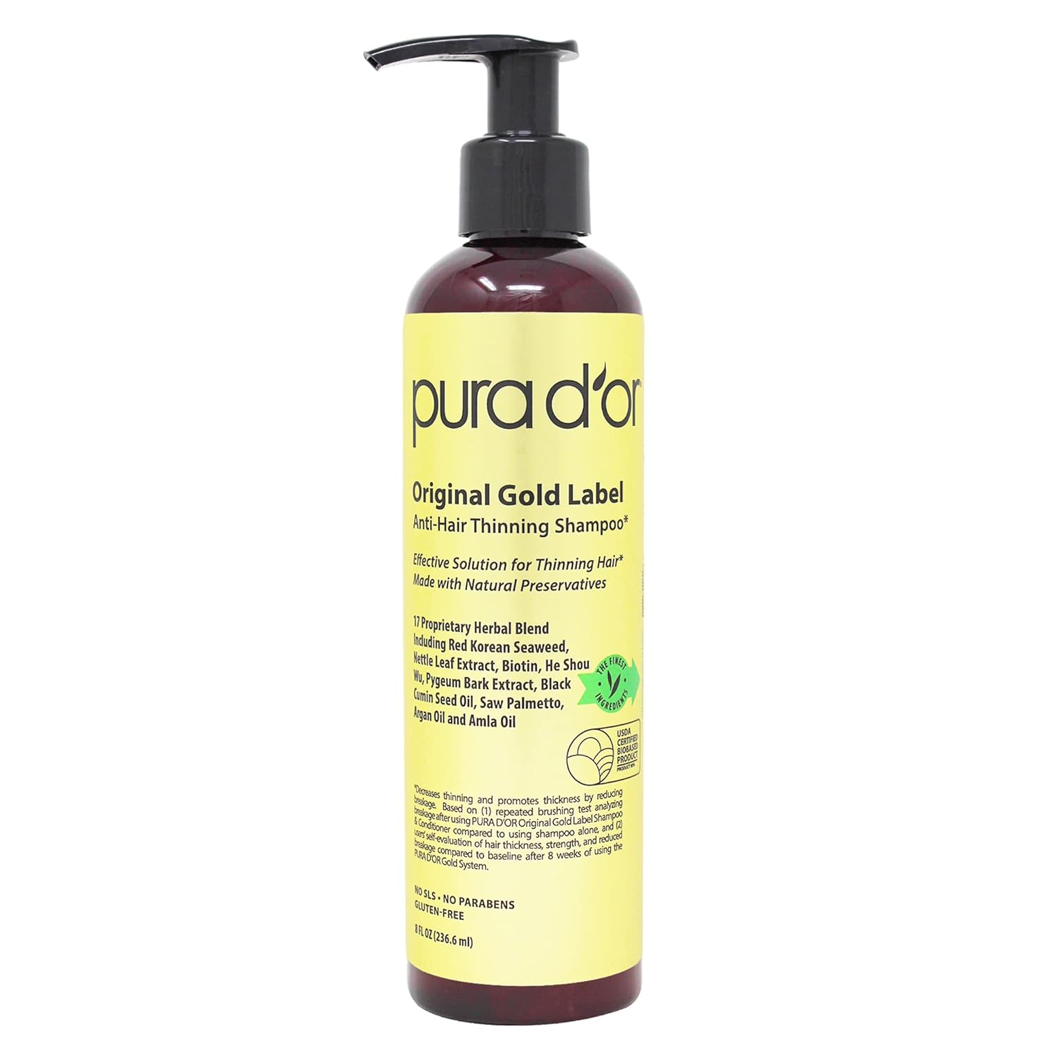 PURA D'OR Original Gold Label Anti-Thinning Biotin Shampoo Natural Earthy Scent & Scalp Therapy Energizing Scalp Serum Revitalizer (4oz) with Argan Oil - Image 2