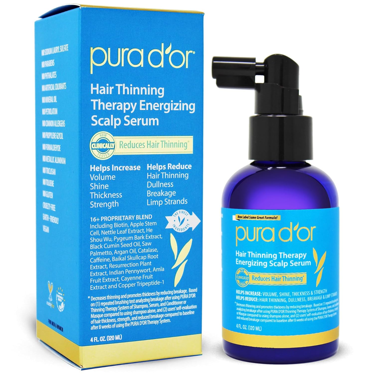 PURA D'OR Original Gold Label Anti-Thinning Biotin Shampoo Natural Earthy Scent & Scalp Therapy Energizing Scalp Serum Revitalizer (4oz) with Argan Oil - Image 5
