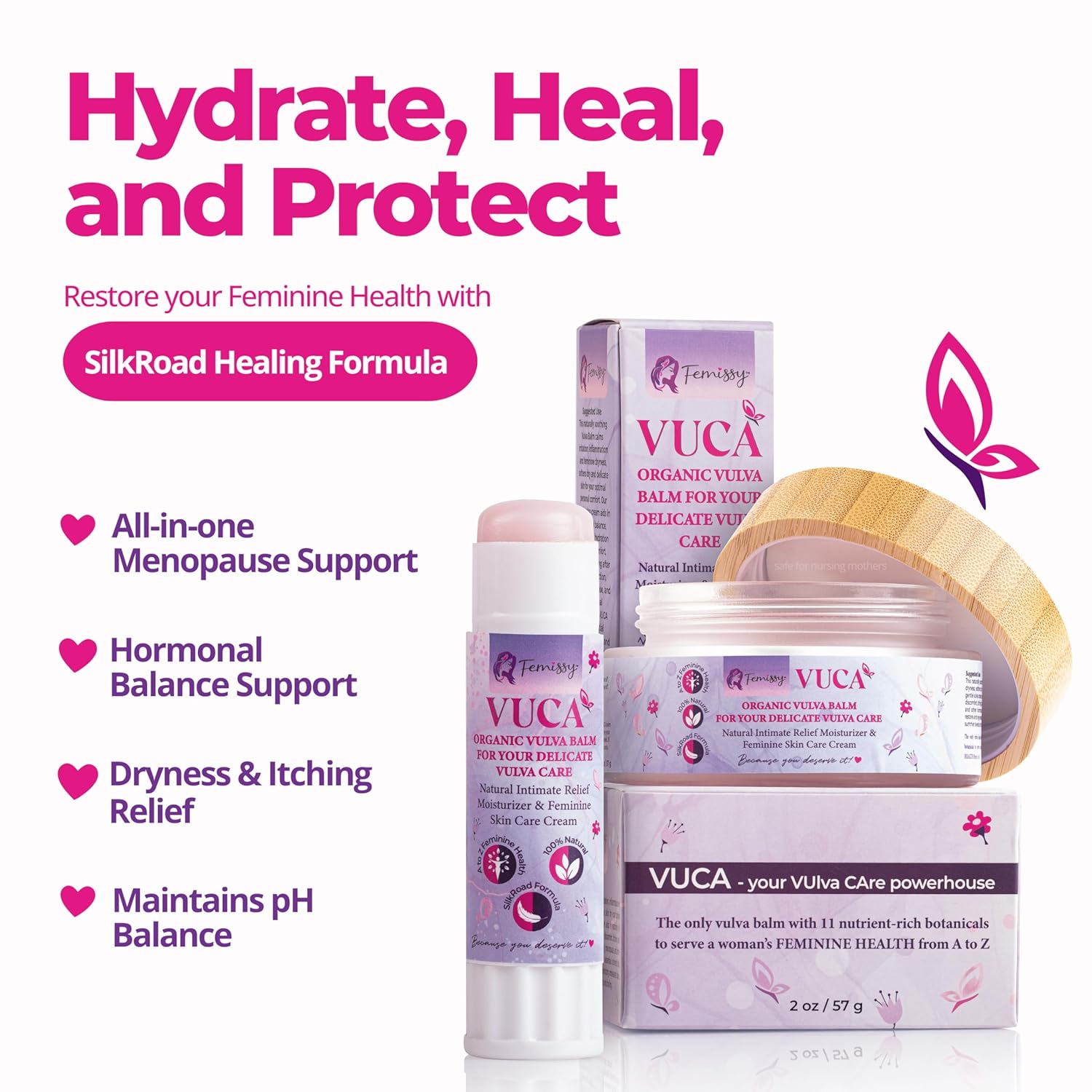 Vulva Balm (Rose & Mint, 2oz + 0.5oz) – All-in-One Organic Vaginal Moisturizer Cream with 11 Botanicals – Natural, Travel-size Vaginal Itch Cream – Hydrates & Soothes Redness, Dryness & Irritation - Image 4