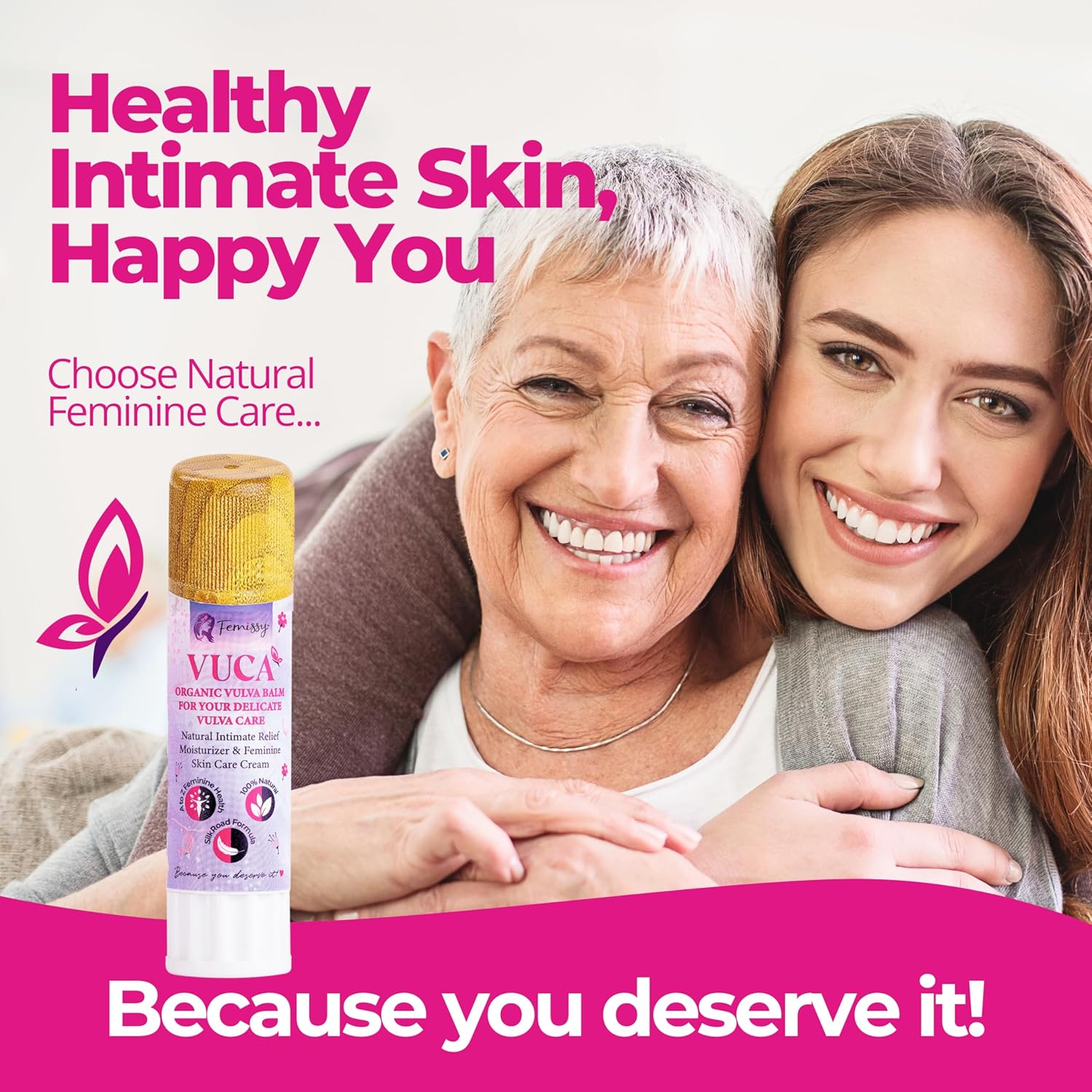 Vulva Balm (Rose & Mint, 2oz + 0.5oz) – All-in-One Organic Vaginal Moisturizer Cream with 11 Botanicals – Natural, Travel-size Vaginal Itch Cream – Hydrates & Soothes Redness, Dryness & Irritation - Image 9