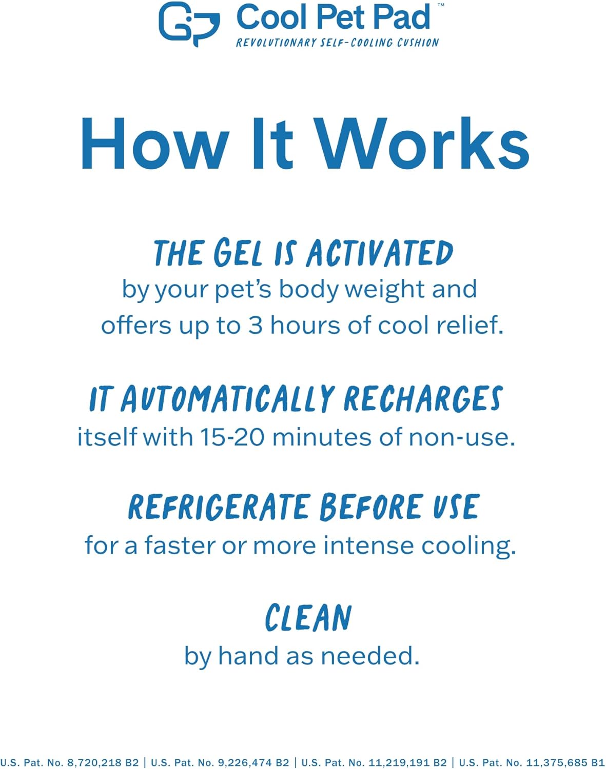 The Green Pet Shop Cool Pet Pad - Large, Blue - Self-Cooling, Pressure Activated Mat for Dogs & Cats from 46-80 lbs - Non-Toxic Gel, No Water Needed - Image 3