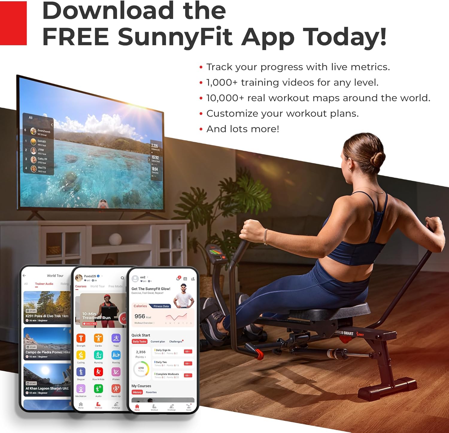 Sunny Health & Fitness Smart Under-Desk Bike Exerciser, Low-Impact Cardio Cycling Equipment for Home/Office, Mini Paddler for Arm/Leg Mobility Training, Free SunnyFit App - Image 7