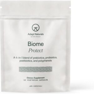 Adapt Naturals 4-in-1 Biome Protect Prebiotics, Probiotics Supplement Postbiotics & Polyphenols for Microbiome, Gut Health & Defense for Women & Men, 30 Day Supply