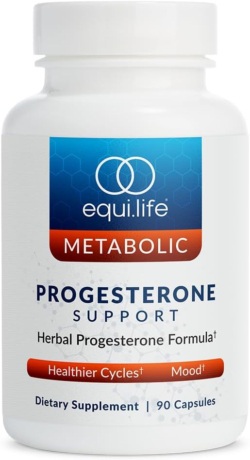 Equilife Herbal Progesterone Support for Women with Black Cohosh & Passion Flower -Ease Menopausal Symptoms, Promote Healthier Cycles, Boost Mood, Vegan, Non-GMO, Gluten, Dairy & Soy Free, 90 Capsules
