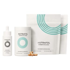 Nutrafol Women's Balance Hair Growth Supplement and Hair Serum, Ages 45 and Up, for Visible Thickness and Strength - 3 Month Supply, 1.7 Fl Oz Bottle