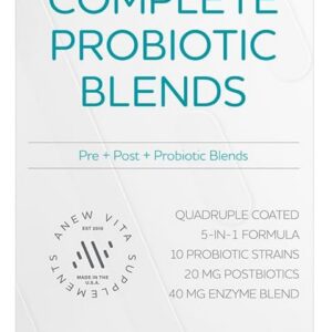 Complete Probiotic Blend: 5-in-1 Digestive Enzymes, Zinc, Postbiotic, Prebiotics and Probiotics for Women & Men, Provitalize for Women Digestive & Gut Health | 10 Strains 20 Billion CFU, 60ct Softgels