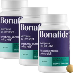 Relizen by Bonafide. Relief from Menopausal Hot Flashes & Night Sweats. — 3-Month Supply (180 Tablets)