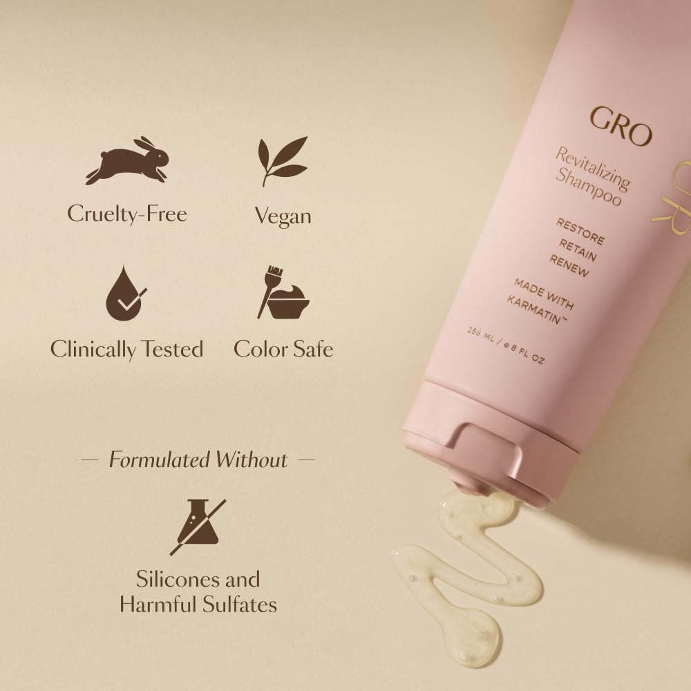 VEGAMOUR GRO Revitalizing Shampoo, Support Thicker, Fuller Looking Hair, Shampoo Formulated Without Sulfates for Thinning Hair with Vegan Keratin, Natural Citrus Scent - Image 7