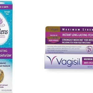 Replens Vaginal Moisturizer 8ct Bundle with Vagisil Maximum Strength 1oz Anti-Itch Feminine Cream