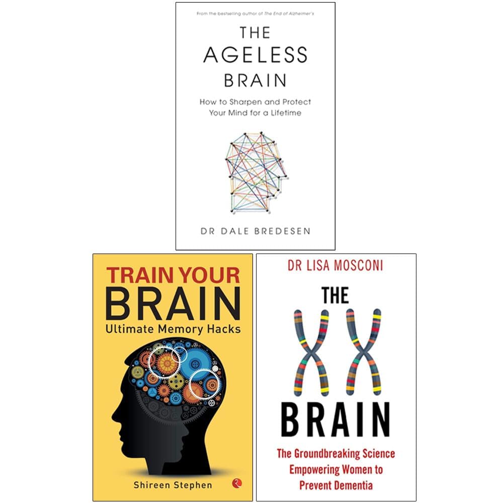The Ageless Brain, Train Your Brain Ultimate Memory Hacks & The XX Brain 3 Books Collection Set